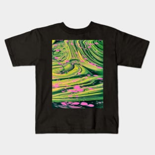 Raindrops - Abstract Acrylic Pour Painting Kids T-Shirt